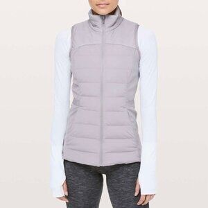 Lululemon Down For It All Vest puffer Size 4 Goose Down Dark Chrome Gorpcore